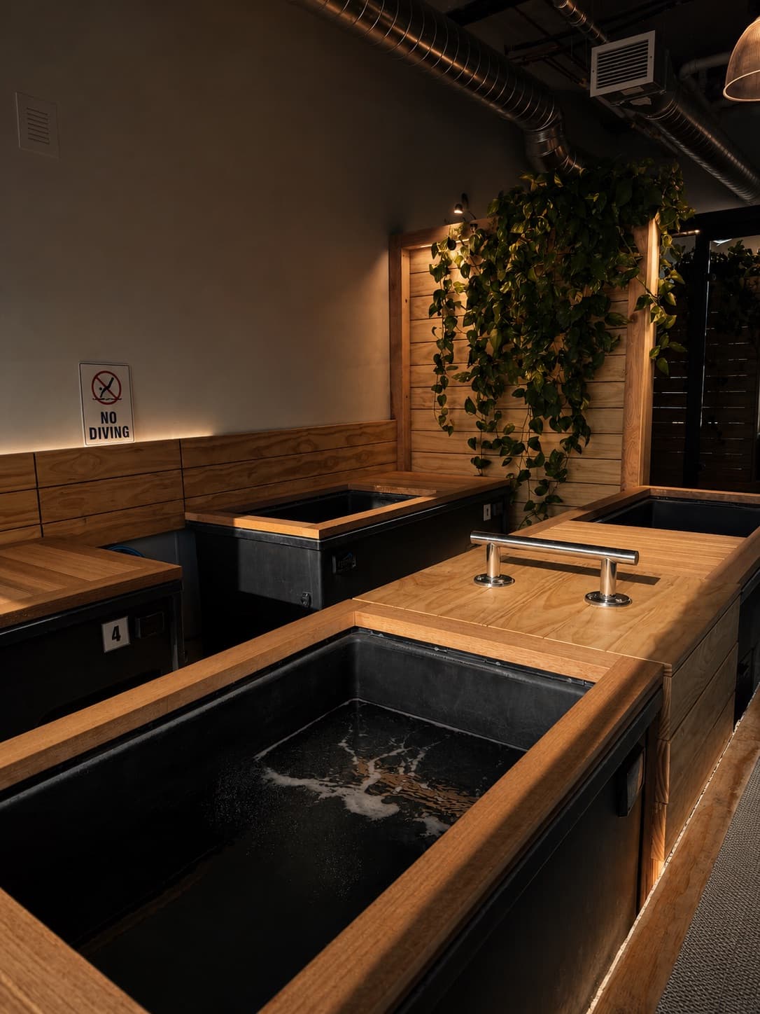 Cold plunge cabins at Sway Wellness Club Central Park