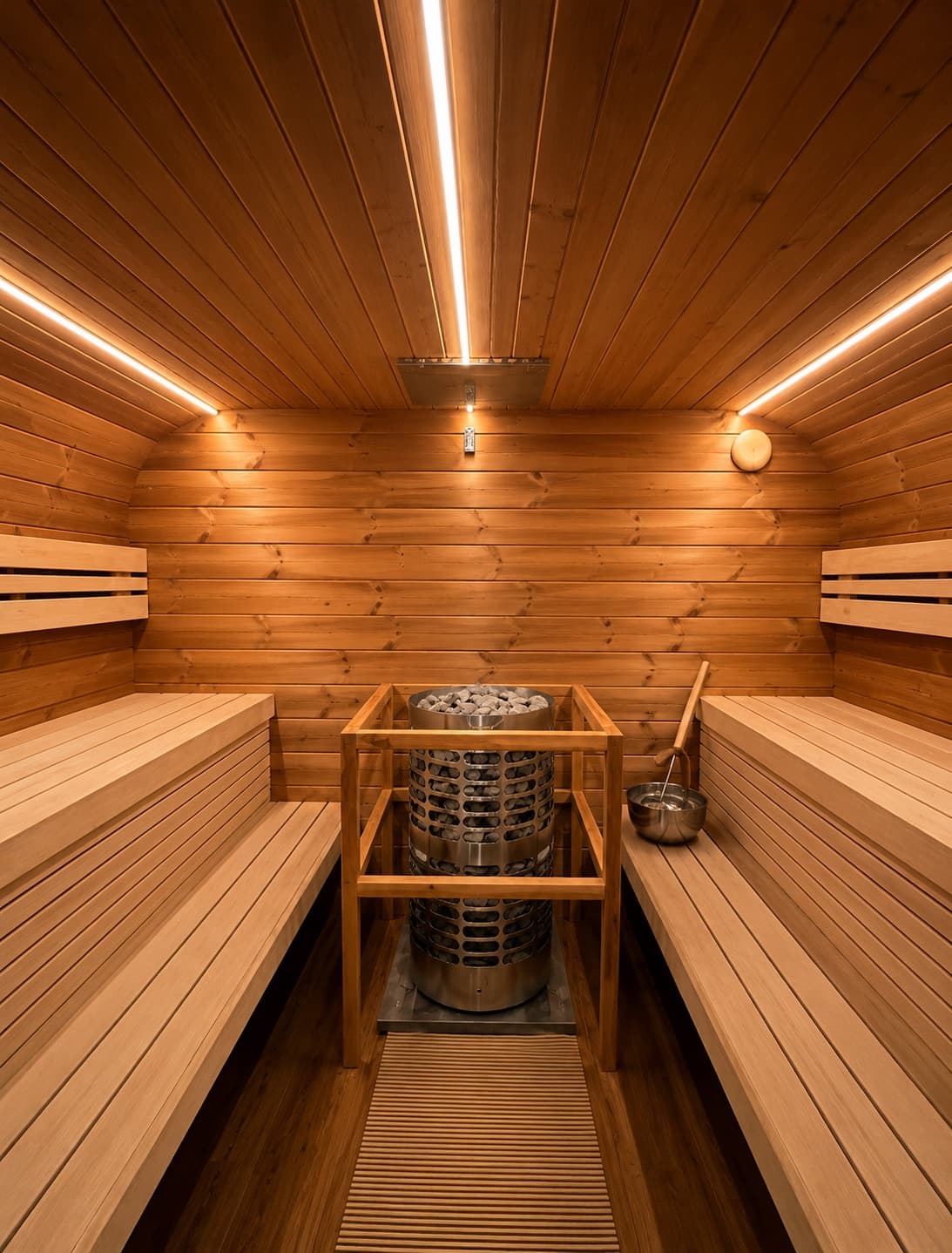 The traditional sauna at Sway Wellness Club RiNo
